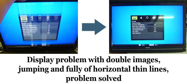 display double images, jumping and horizontal lines problem solved